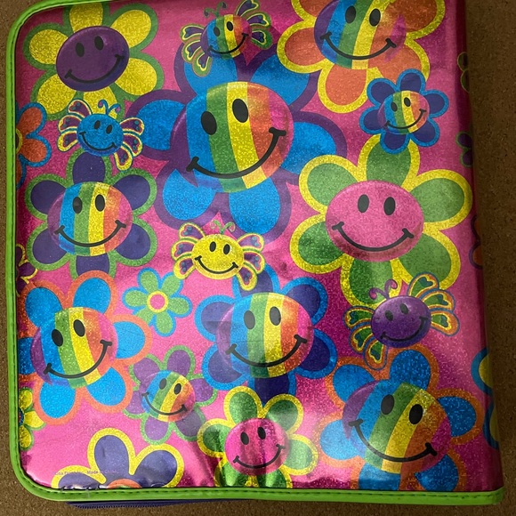 RARE HTF Lisa Frank smiley binder shiny - Picture 2 of 6